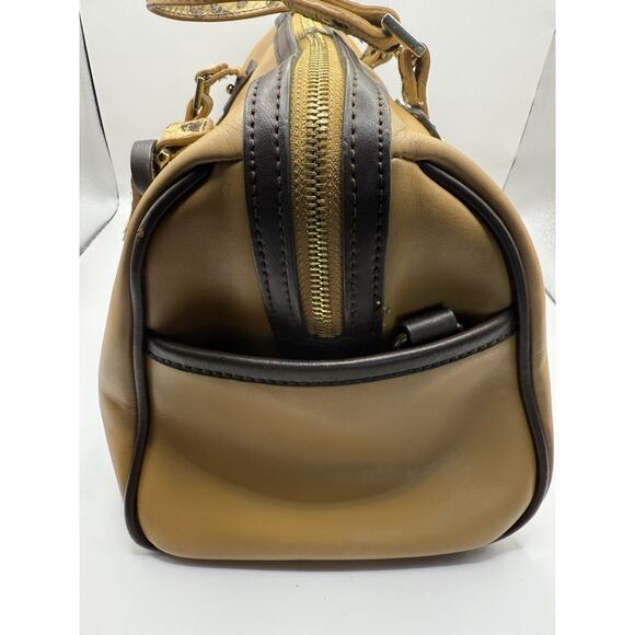 Spartina Tan Leather Handbag w/Leopard Print Handle/Accents-Great Used Condition - Picture 8 of 13